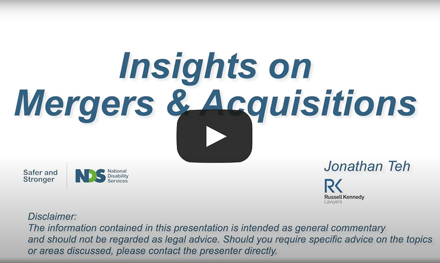 Insights on Mergers & Acquisitions by Jonathan Teh, Russell Kennedy Lawyers - YouTube 